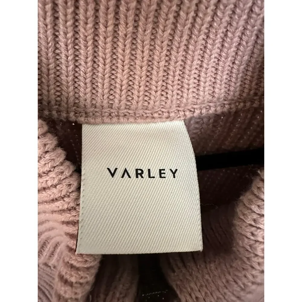 Varley Delfern Zip Up Knit Sweater Mauve Pink Size Large - Picture 6 of 7